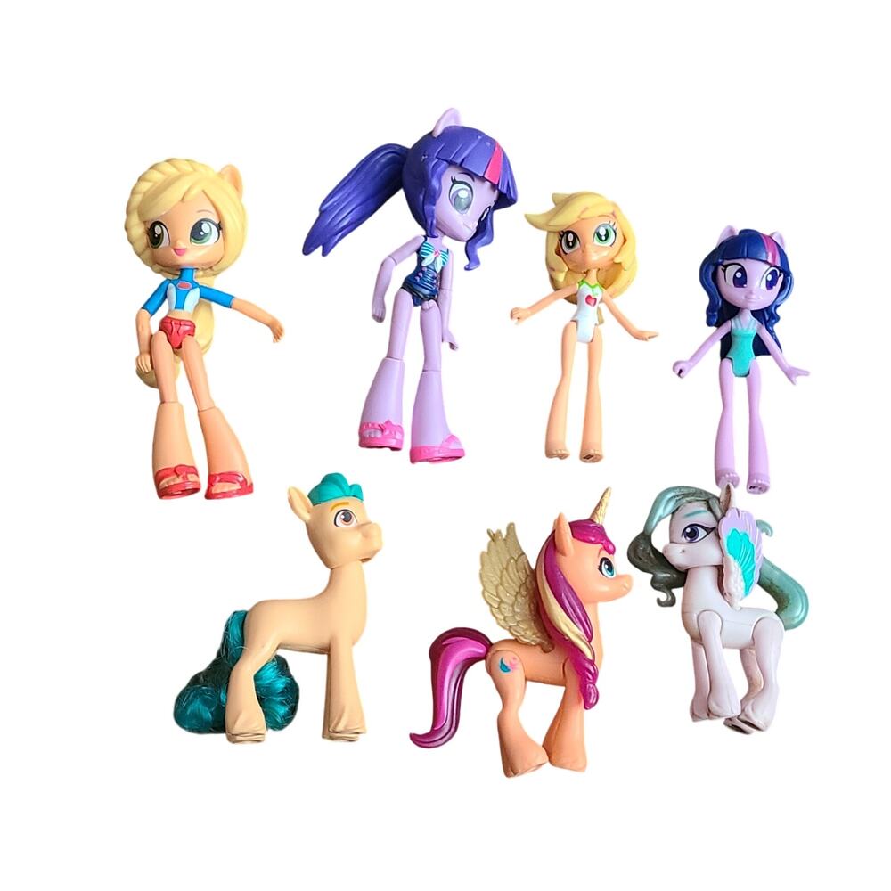 My Little Pony  Girls and Horse.\nBack from there LOT of 7 Toy Figures 